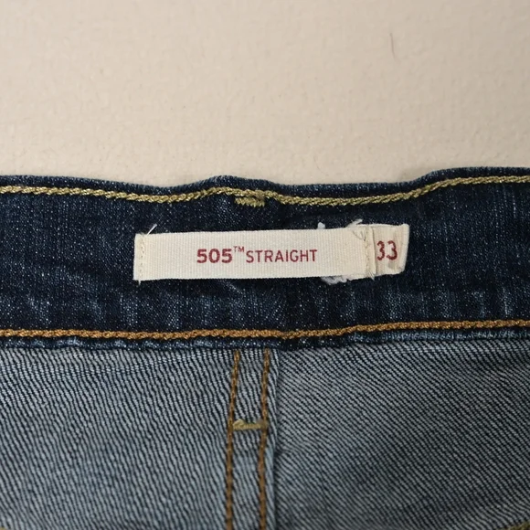 Levis 505 Jeans Womens Size 33 Straight Mid Rise Dark Wash Normcore Y2K - Picture 2 of 14